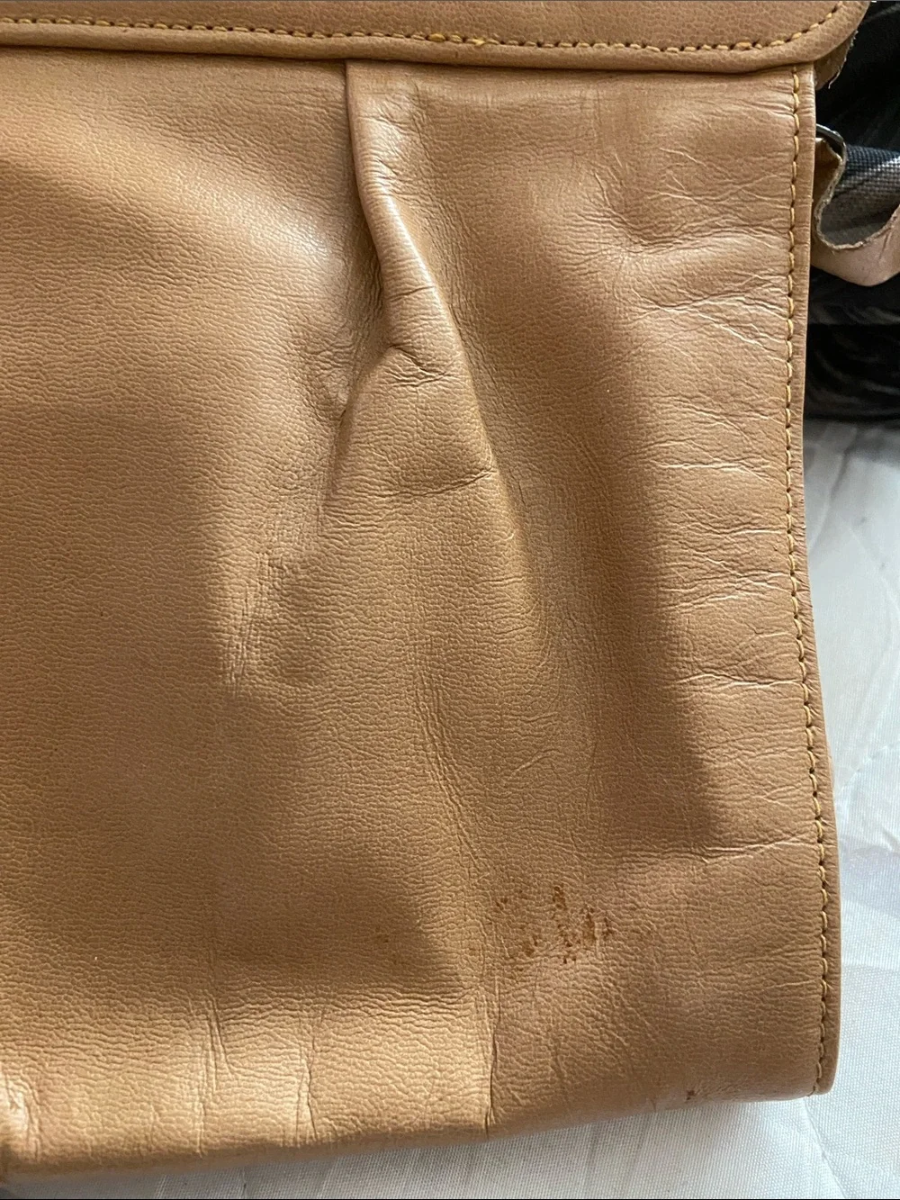 VTG JACARANDA TAN LEATHER CLUTCH PURSE Brazilian Rosewood 70s